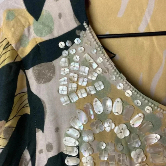 NWT SOFT SURROUNDINGS WO SIZ XL PETITE TUNIC TOP YELLOW BLACK SAGE FLORAL DESIGN - Picture 11 of 15